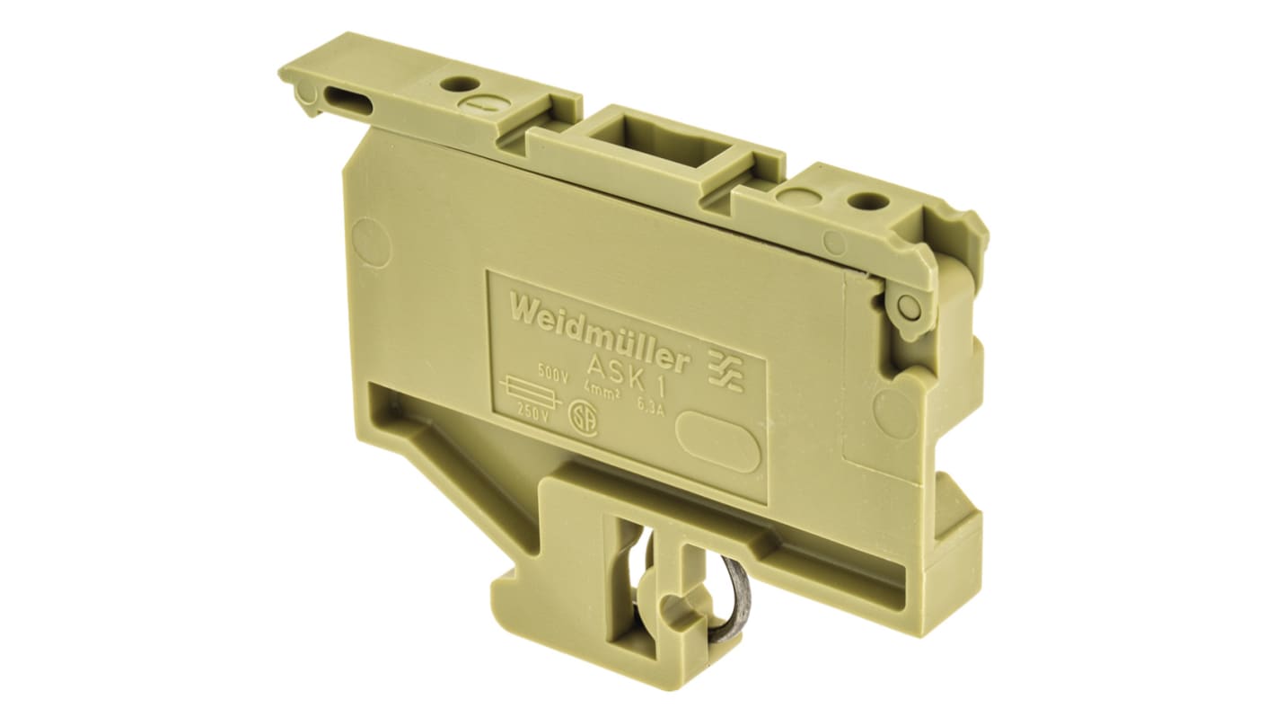 Weidmuller 0376760000 ASK Series Brown, Single-Level, Screw Termination, Fused