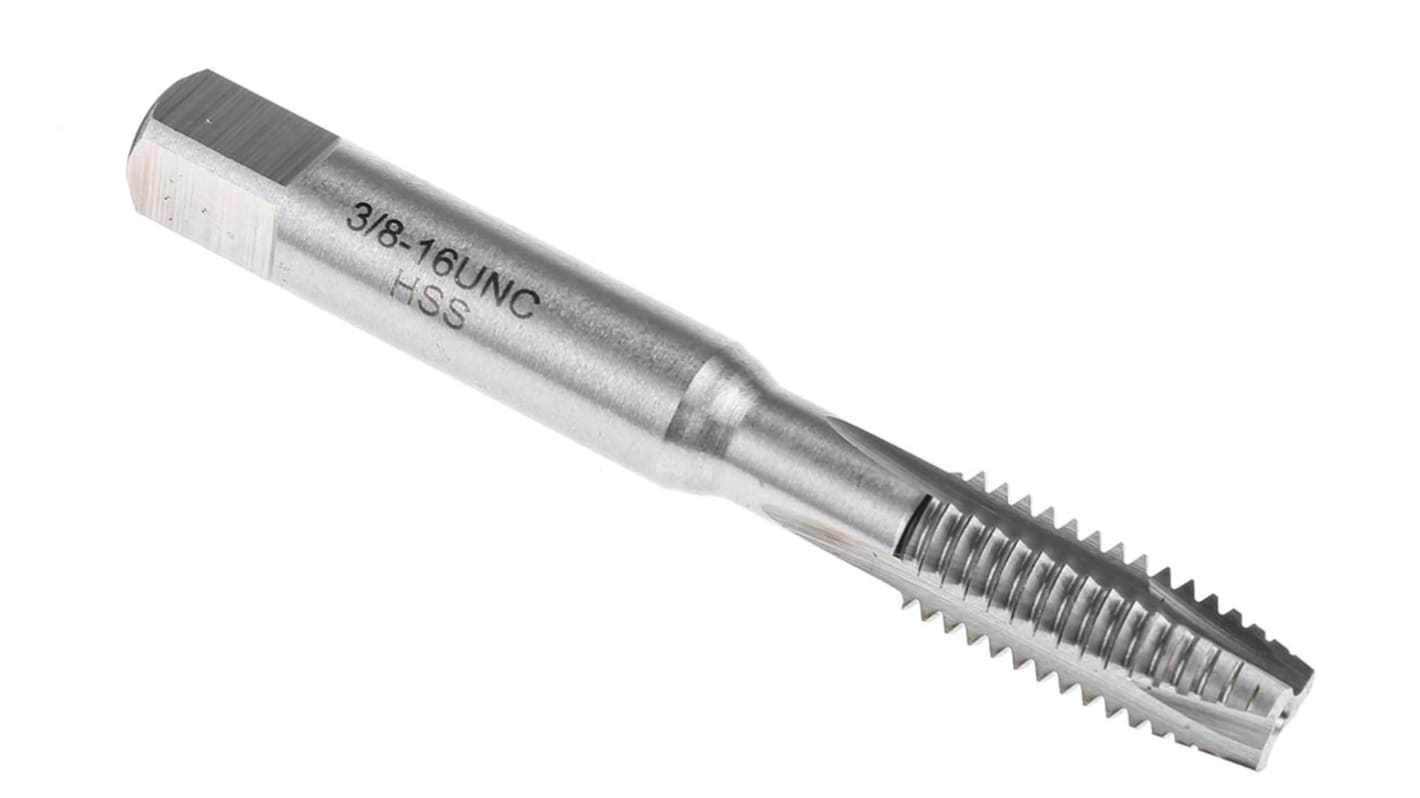 RS PRO menetfúró HSS Kézi és gépi menetfúrók, 3/8 → 16, UNC, 80mm, Spirálhegyű ISO