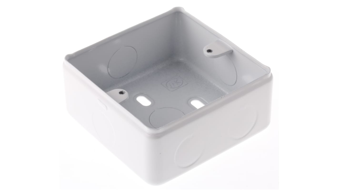 MK Electric Metalclad White Back Box, BS, IP20, 1 Gangs, 86 x 86 x 38mm