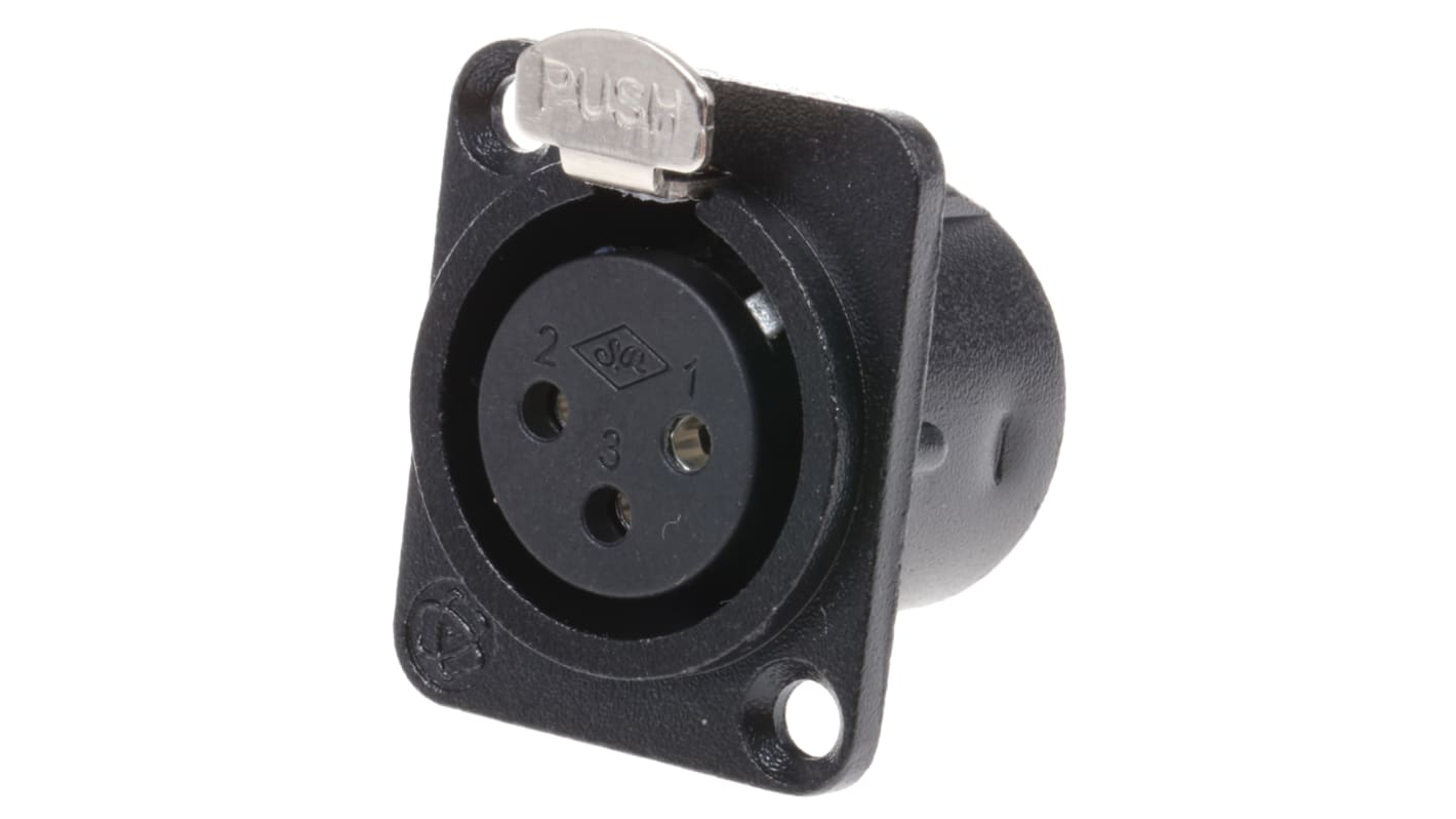 RS PRO Panel Mount XLR Connector, Female, 3 Way