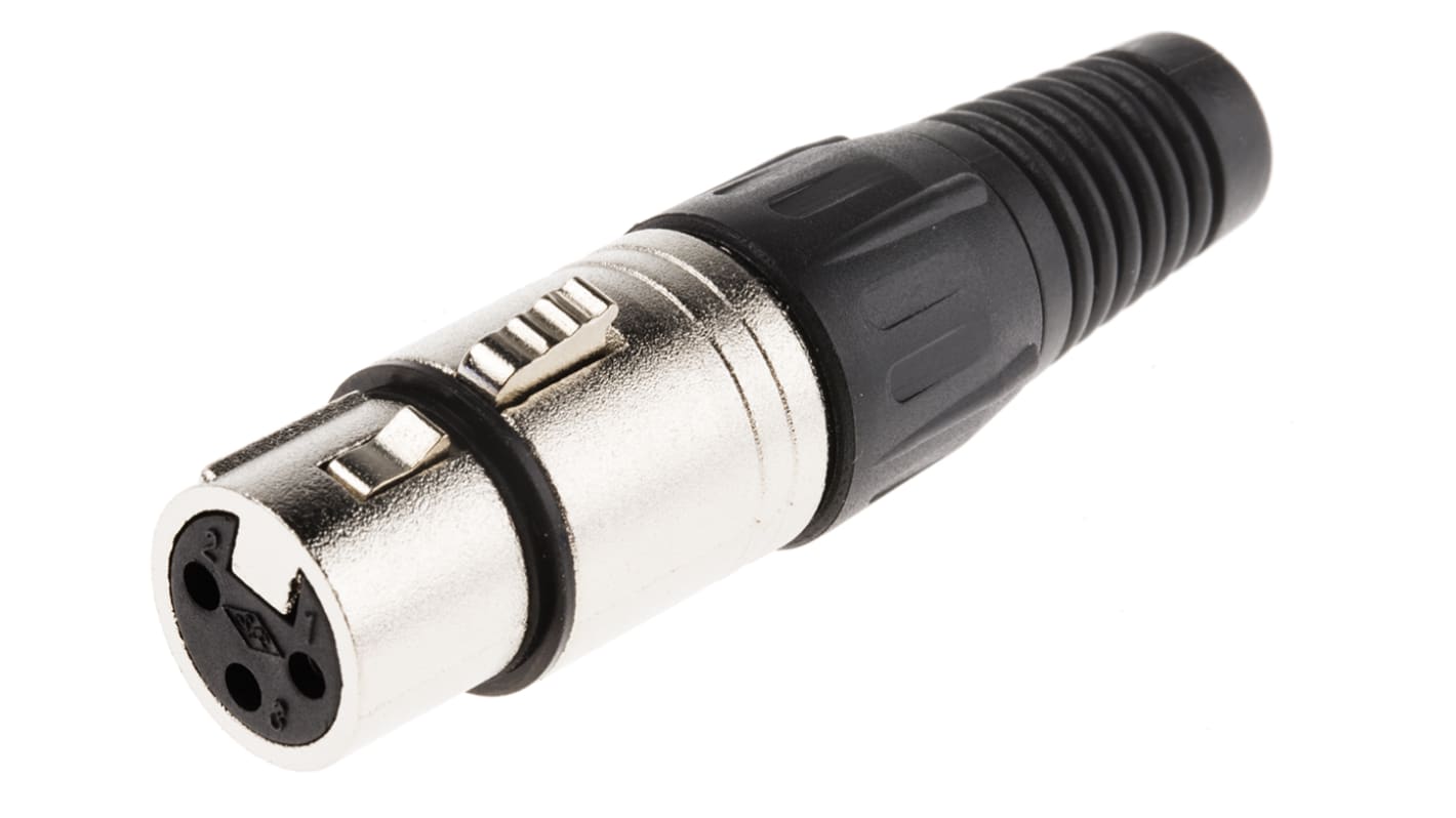 RS PRO 三芯卡侬头母座, 电缆安装, 250 V 交流, 16A, 直向