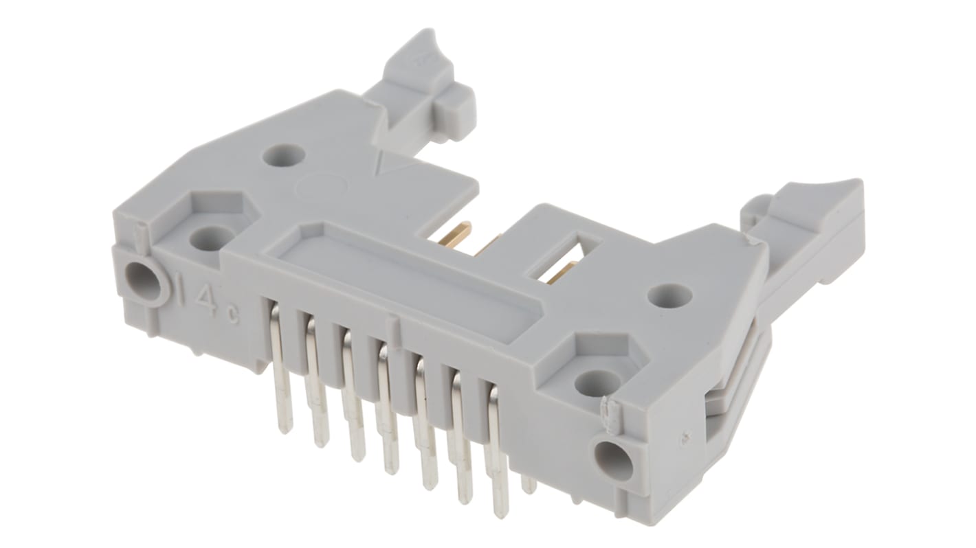 Conector macho para PCB Ángulo de 90° RS PRO de 14 vías, 2 filas, paso 2.54mm, para soldar, Orificio Pasante