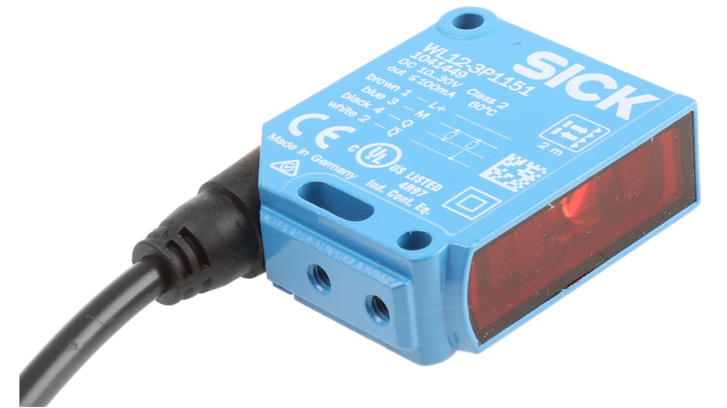 Rs-Online Sensore fotoelettrico Rettangolare SICK a retroriflessione rilevamento 2 m uscita PNP