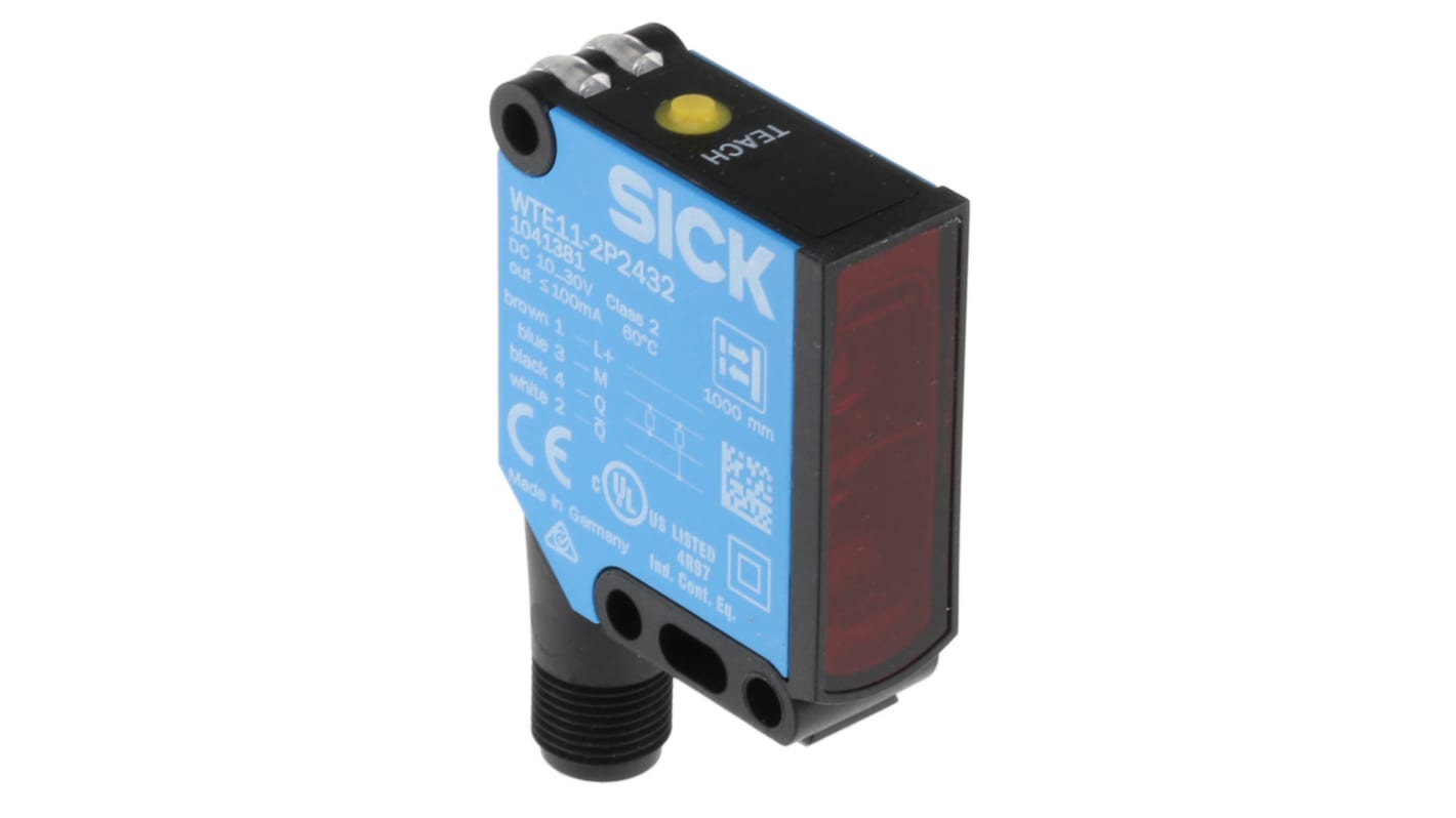 Rs-Online Sensore fotoelettrico Rettangolare SICK a retroriflessione rilevamento 40 mm → 1 m. uscita PNP