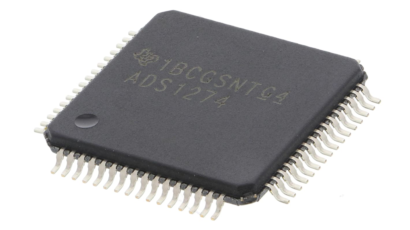 ADC ADS1274IPAPT, Quad, 24 bits, 144ksps, HTQFP, 64 pines