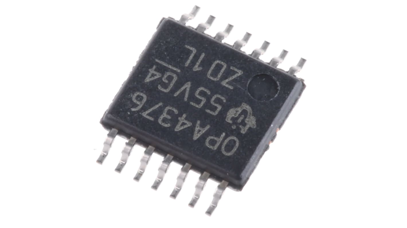 OPA4376AIPW Texas Instruments, Op Amp, 5.5MHz, 3 V, 5 V, 14-Pin TSSOP