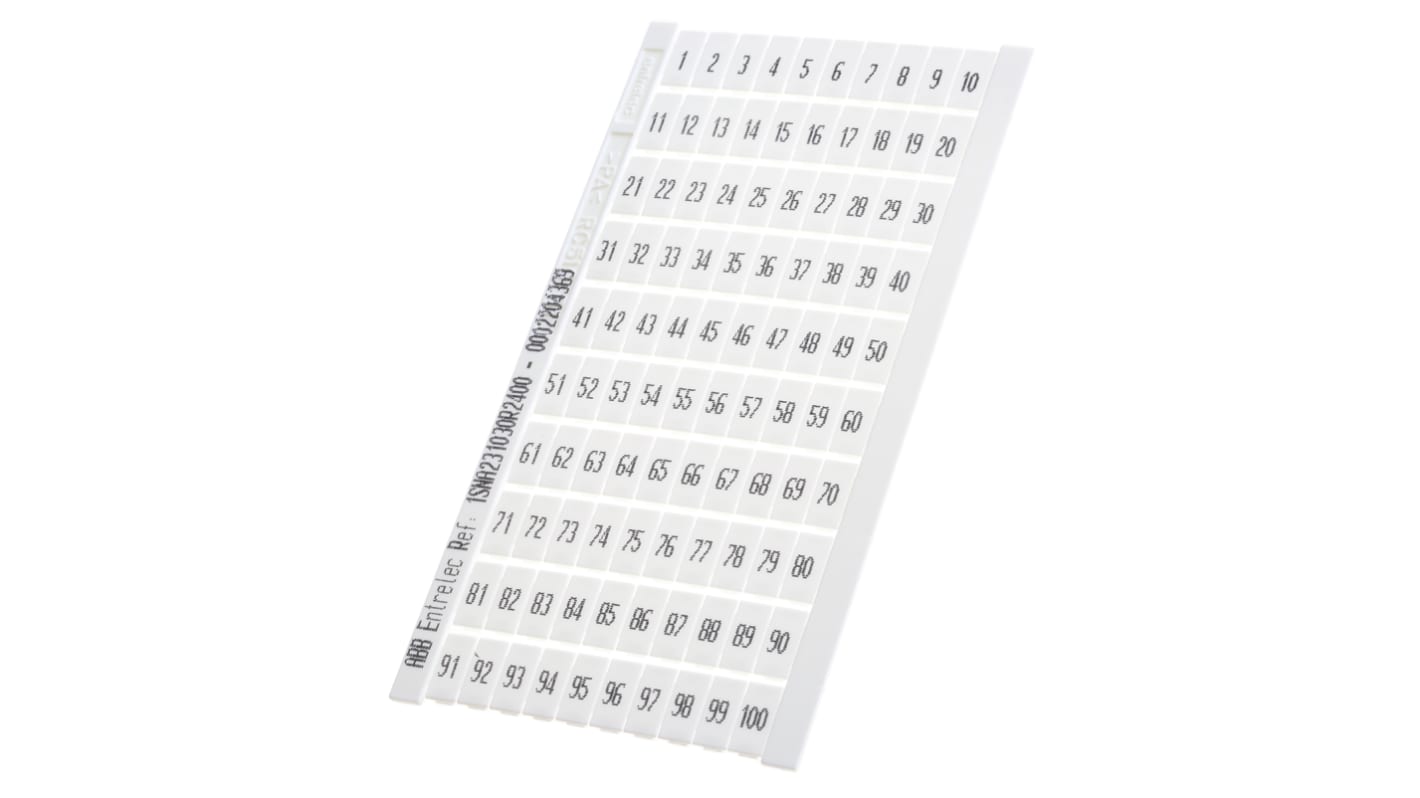 Entrelec, RC Marker Card for use with  for use with Terminal Blocks