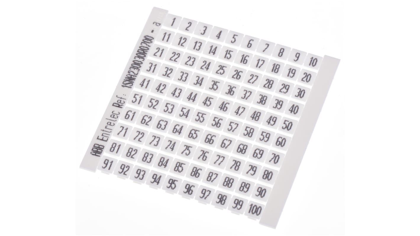 Entrelec, RC Marker Card for use with  for use with Terminal Blocks