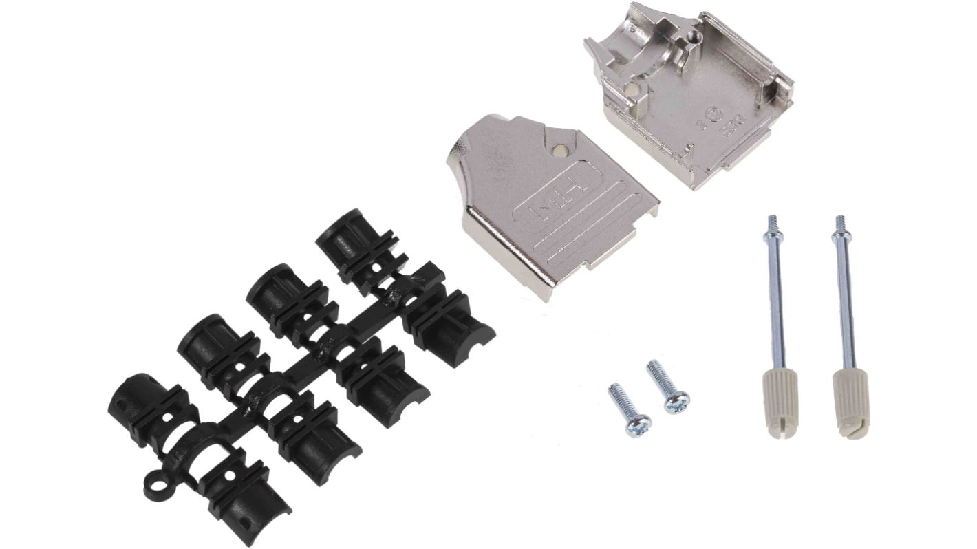 MH Connectors 9针D-Sub外壳, 锌壳体, 直向, E尺寸, 银色, MHDTZK9-RA-PC-K