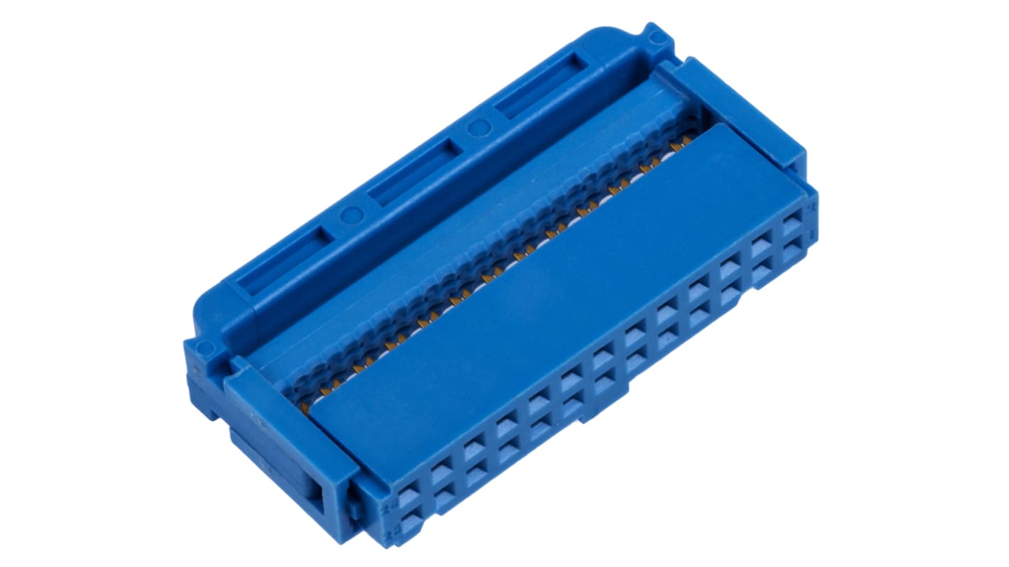 TE Connectivity IDC连接器, 母座, 26.p, 2.54mm间距, 2排, 电缆安装, IDC端接, 直角, AMP-LATCH 622系列