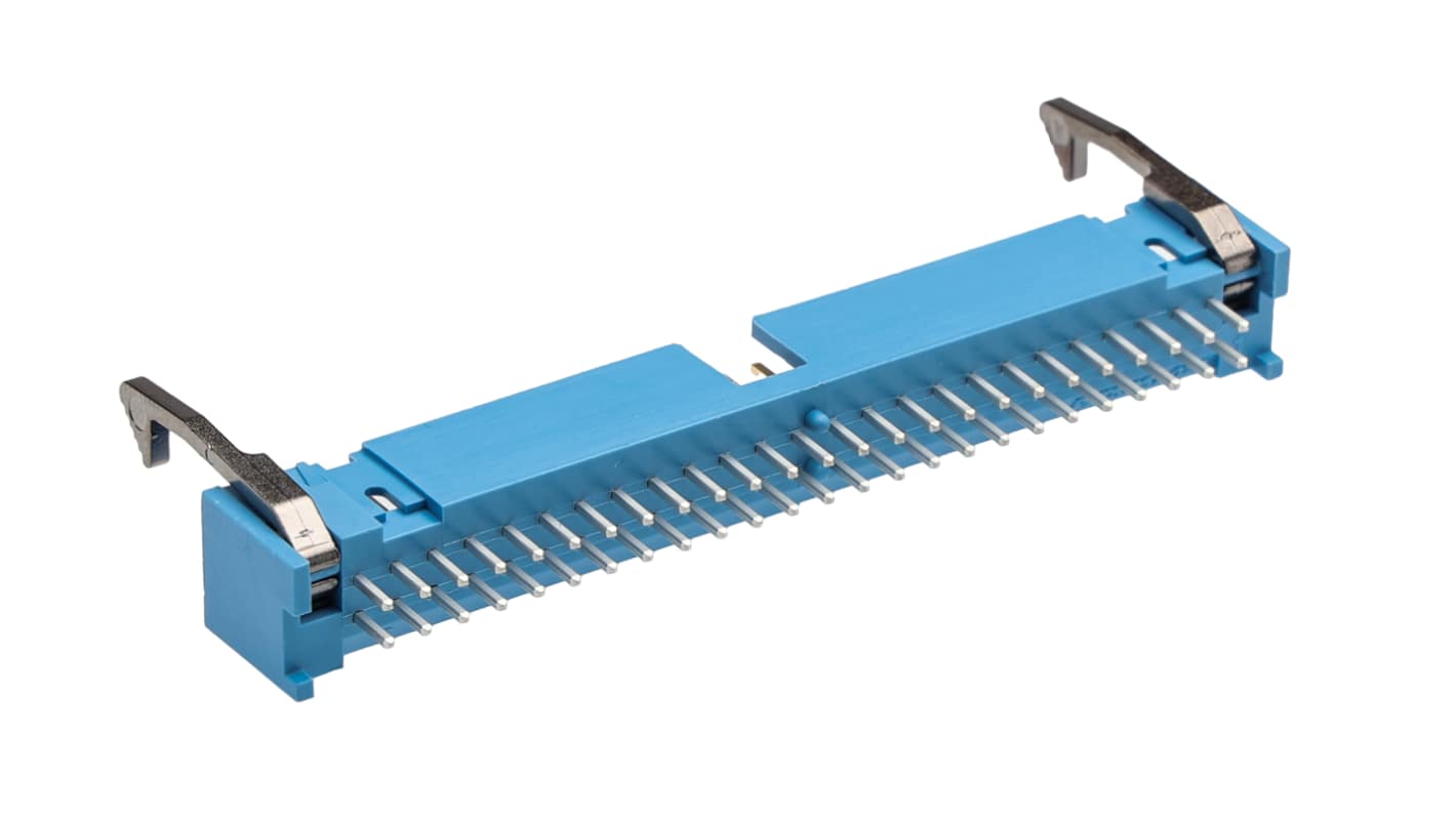 TE Connectivity 50p双排排针 直向线对板连接器, 2.54mm间距, 1.0A, 250.0 V, THT安装, AMP-LATCH系列