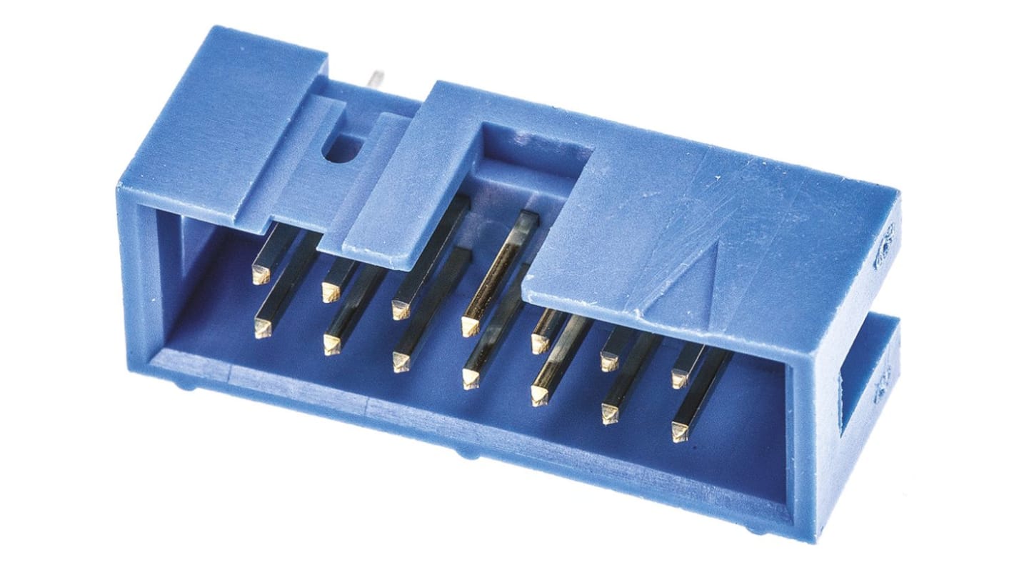 TE Connectivity AMP-LATCH Leiterplatten-Stiftleiste Gerade, 14-polig / 2-reihig, Raster 2.54mm, Kabel-Platine,