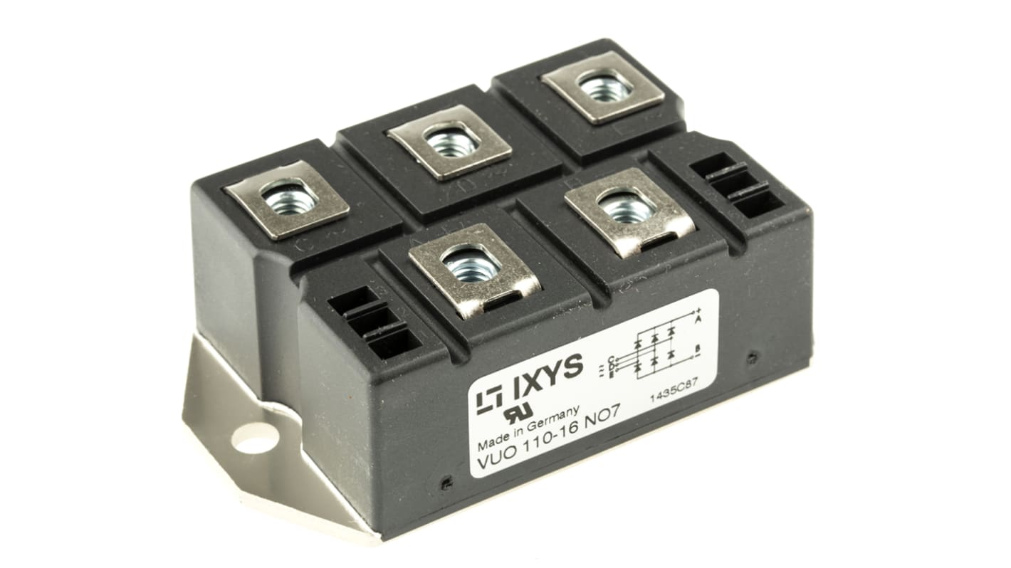 IXYS 三相整流桥模块, 硅结型, 127A, 1600V, 5针, PWS E 1, 面板安装, -40 °C→+150 °C