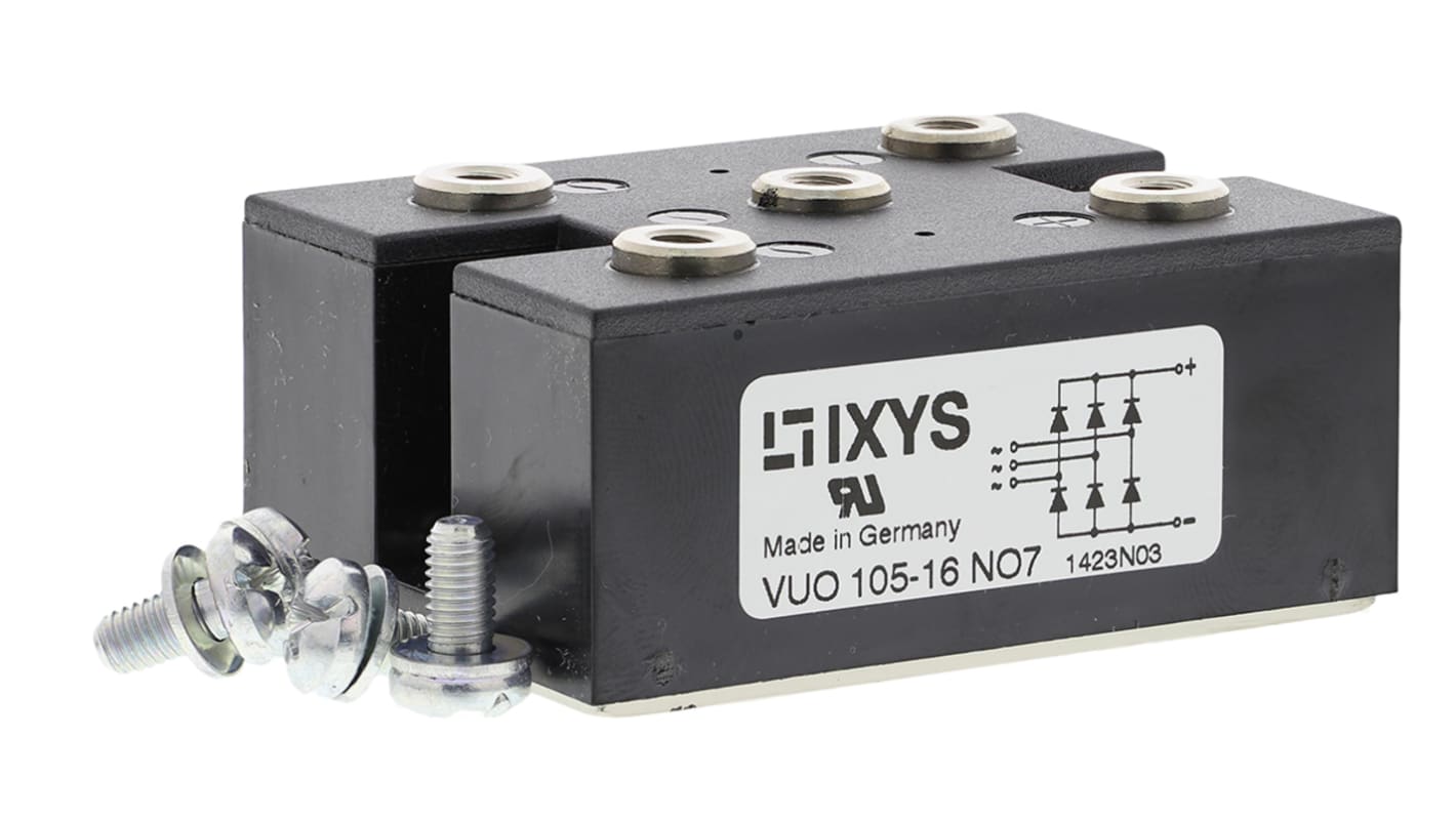 IXYS Bridge Rectifier Module, 140A, 1600V, 3-phase, 5-Pin