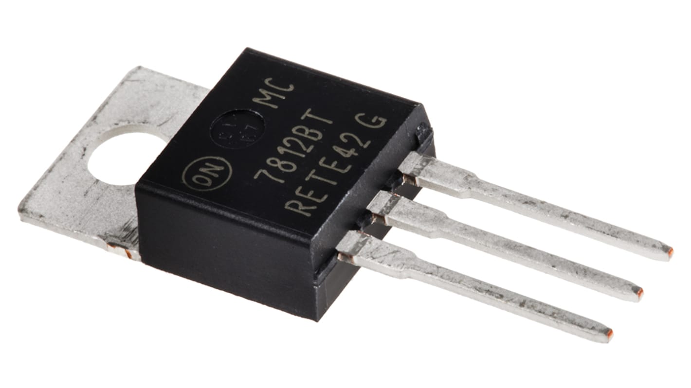 onsemi 线性稳压芯片, 12 V输出, 1A最大输出, 单路输出, TO-220, 3针, 通孔安装, -40 °C→+125 °C, ±4%精度
