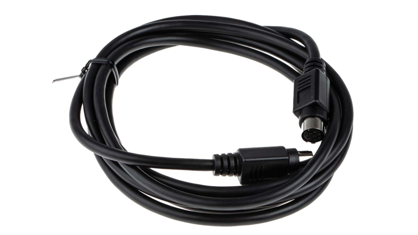RS PRO Male 8 Pin mini-DIN to Female 8 Pin mini-DIN Black DIN Cable 2m