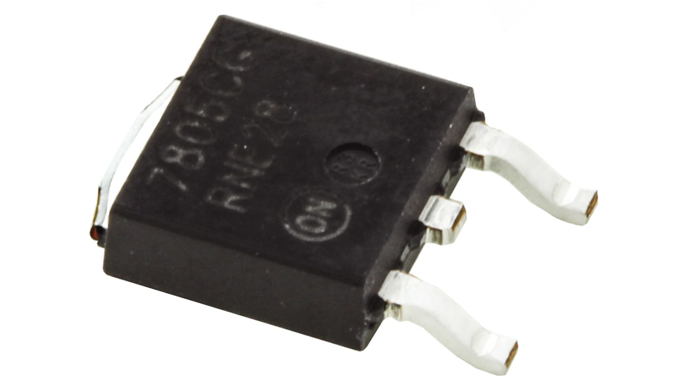 onsemi 线性稳压芯片, 5 V输出, 1A最大输出, 单路输出, DPAK, 3针, 贴片安装, 0 °C→+125 °C, ±4%精度
