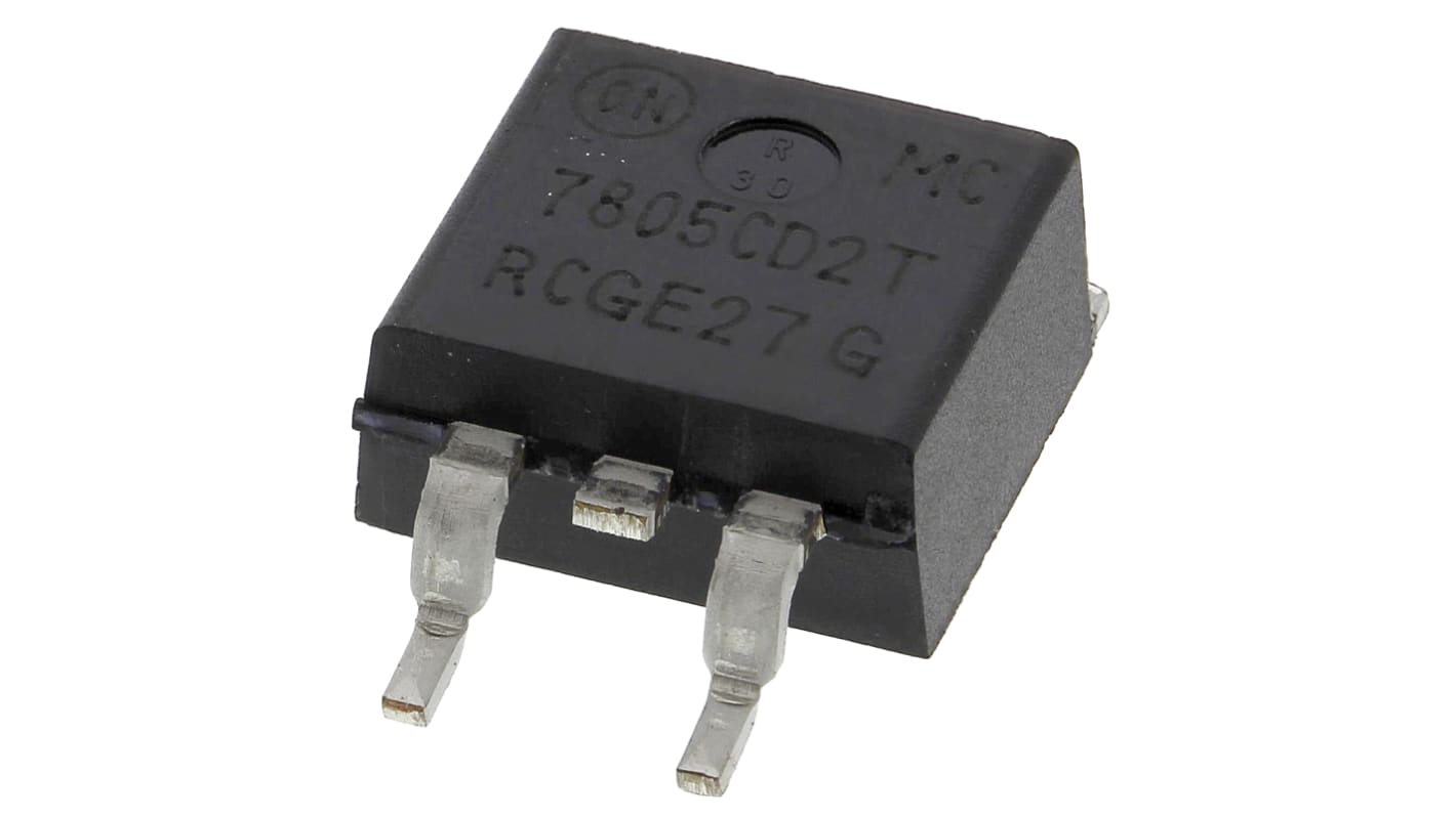 onsemi 线性稳压芯片, 5 V输出, 1A最大输出, 单路输出, D2PAK, 3针, 贴片安装, 0 °C→+125 °C, ±4%精度