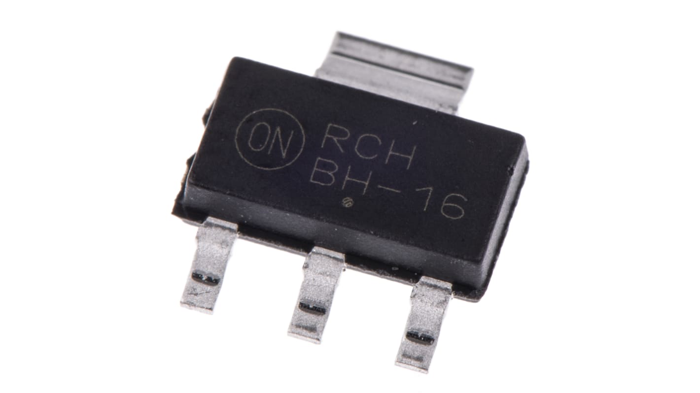 onsemi BCP56-16T1G NPN Transistor, 1 A, 80 V, 3 + Tab-Pin SOT-223