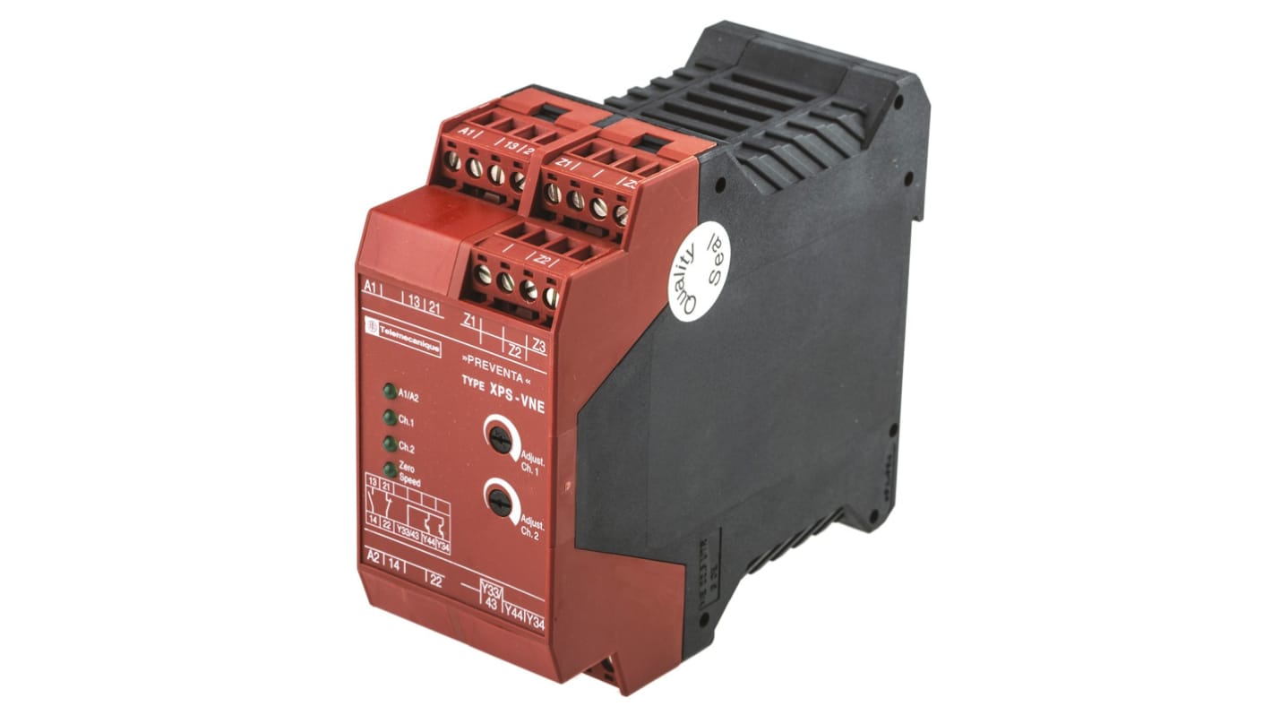 Schneider Electric Dual-Channel Speed/Standstill Monitoring Safety Relay, 24V dc, 2 Safety Contacts
