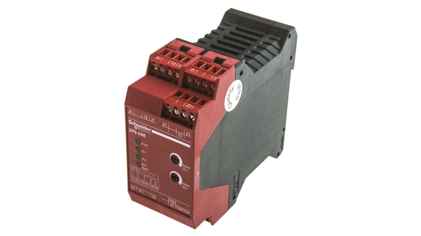 Schneider Electric Dual-Channel Speed/Standstill Monitoring Safety Relay, 24V dc, 2 Safety Contacts