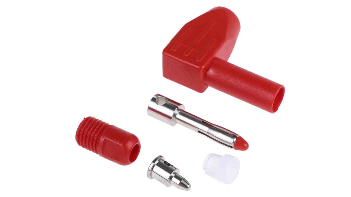 RS PRO Red Male Banana Plug, 4 mm Connector, Solder Termination, 20A, 1000V, Nickel Plating