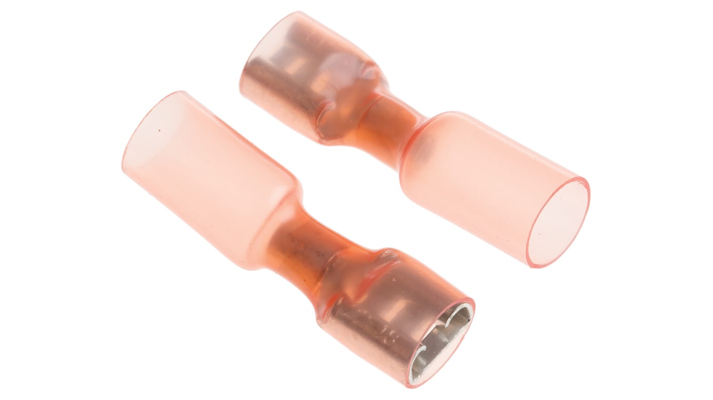 Conector de crimpado, TE Connectivity, Serie DuraSeal, Hembra, Rojo, Aislado, 6.35 x 0.8mm, 0.5mm² a 1mm², 22AWG