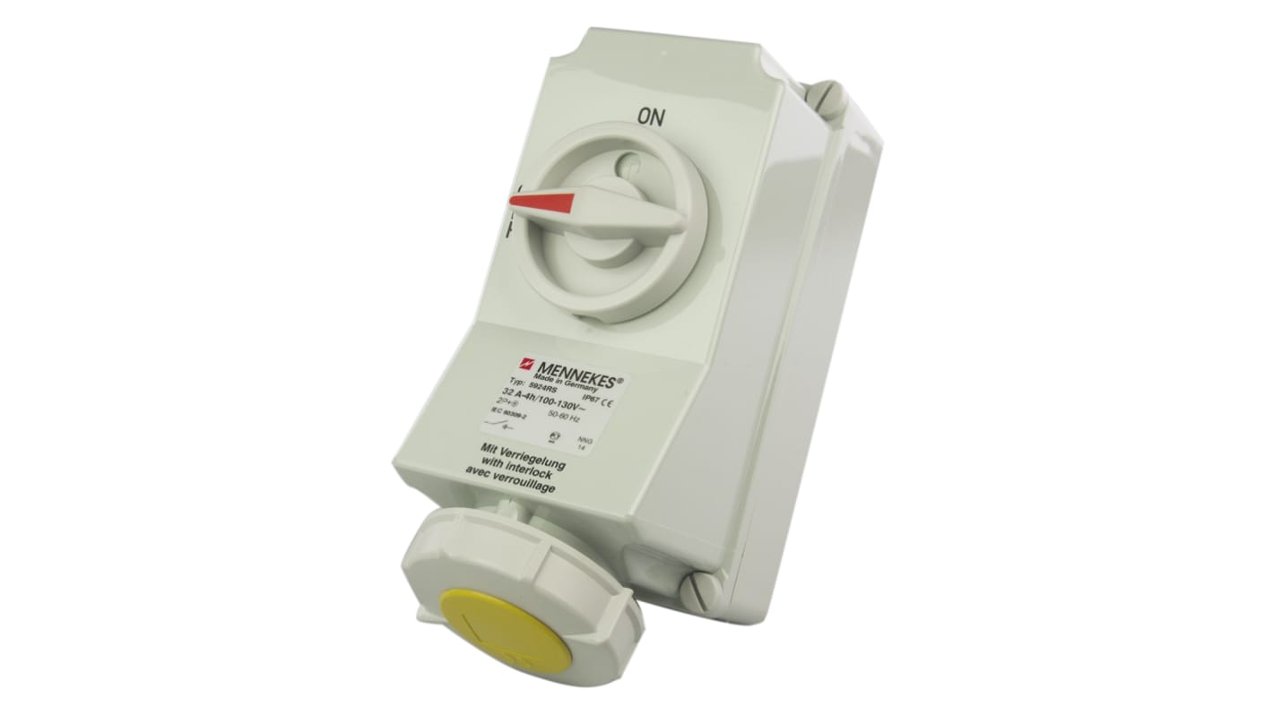 Interblocco industriale MENNEKES Giallo IP67 femmina 2P+E,32A,110 V