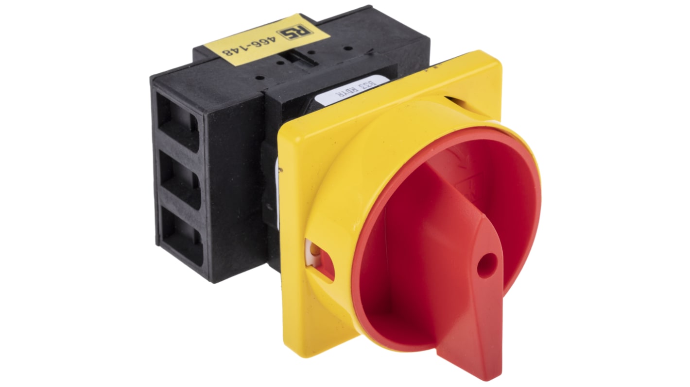 RS PRO 25A三相隔离开关, 3P极, 750V, 面板安装, 可挂锁, IP65, 红色把手