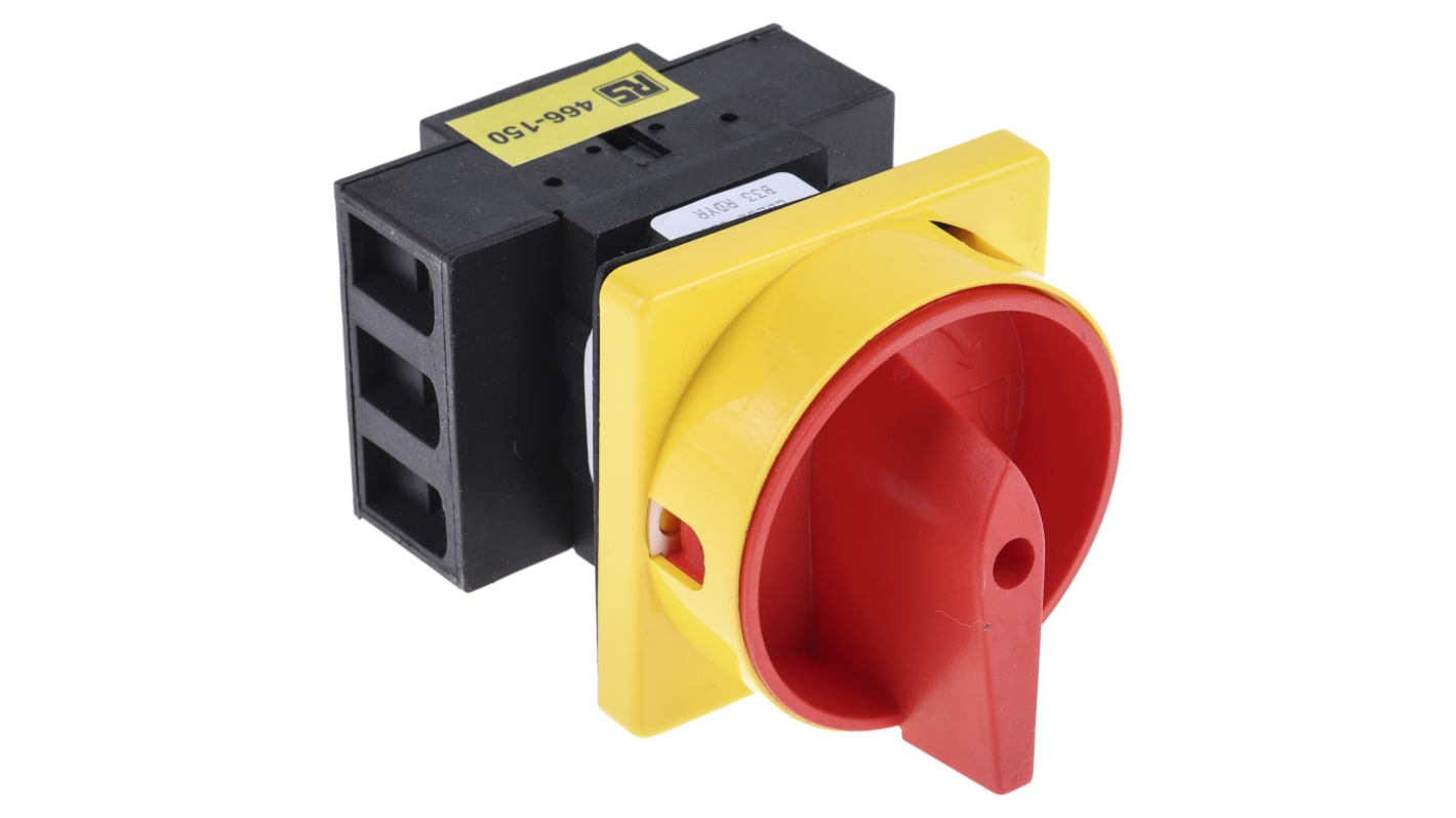 RS PRO 32A三相隔离开关, 3P极, 750V, 面板安装, 可挂锁, IP65, 红色把手