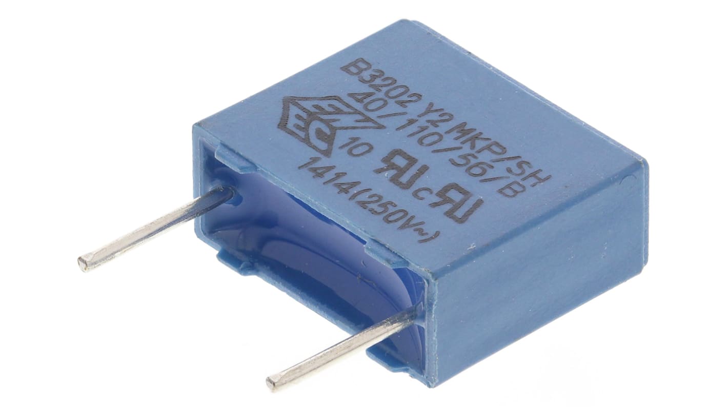 EPCOS B32021 Polypropylene Film Capacitor, 300V ac, ±20%, 4.7nF, Through Hole