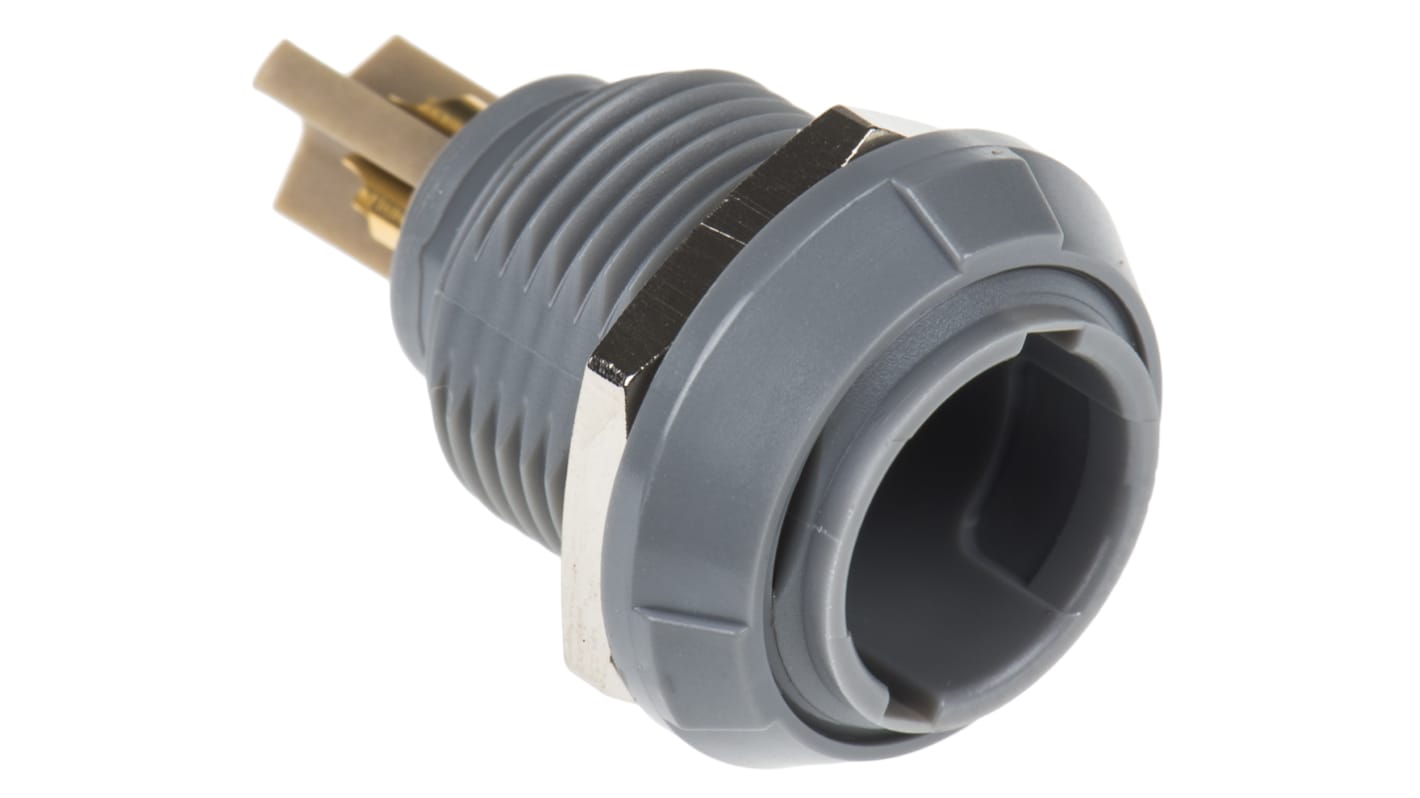 LEMO Circular Connector, 3 Contacts, Panel Mount, Socket, Male, IP50, Redel P Series