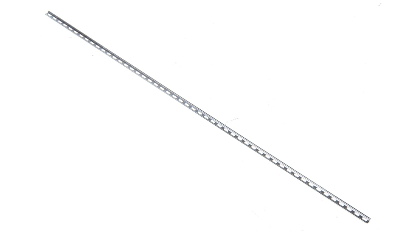 RS PRO Steel Slotted DIN Rail, Mini Top Hat Compatible, 1m x 15mm x 5.5mm