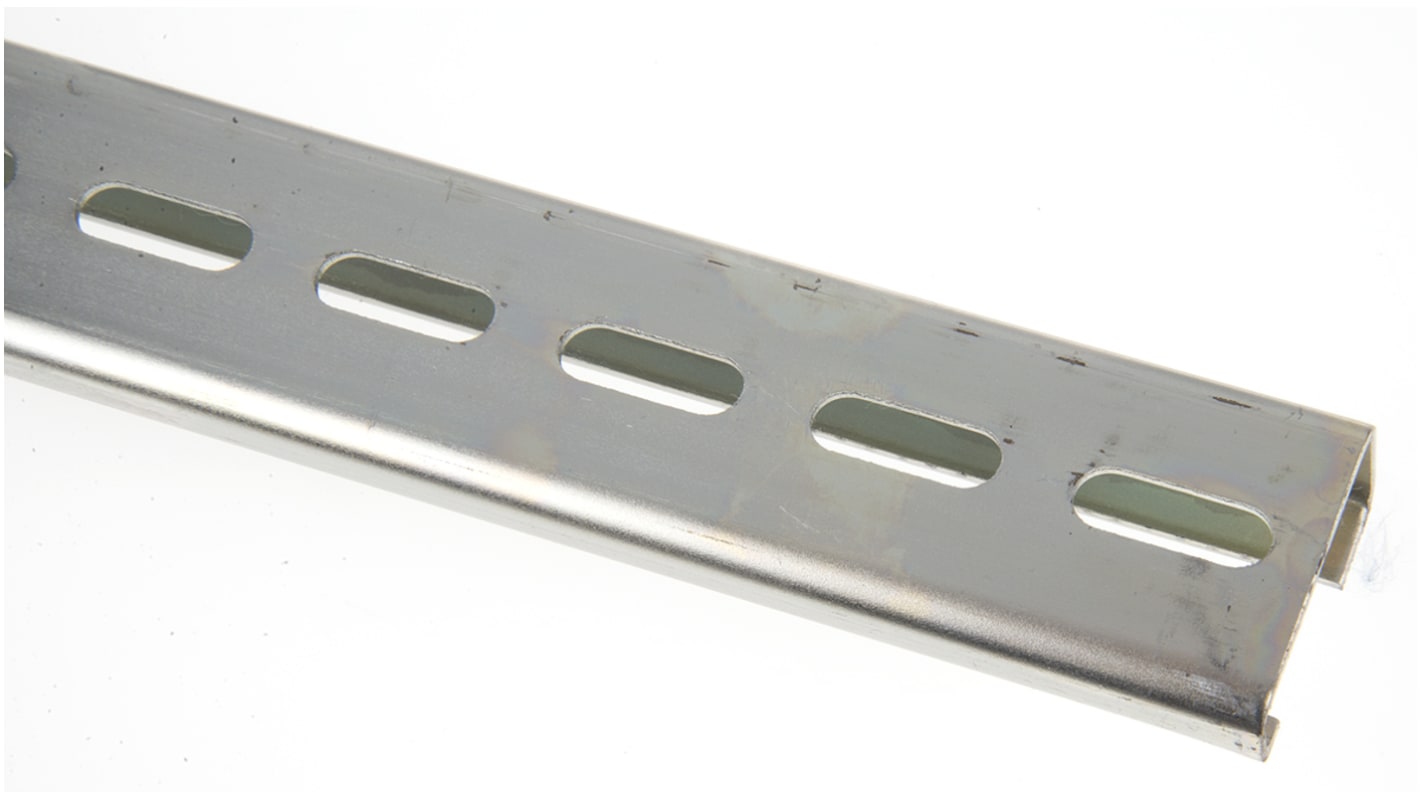 Guida DIN RS PRO G Perforata 1m x 32mm x 15mm, in Acciaio