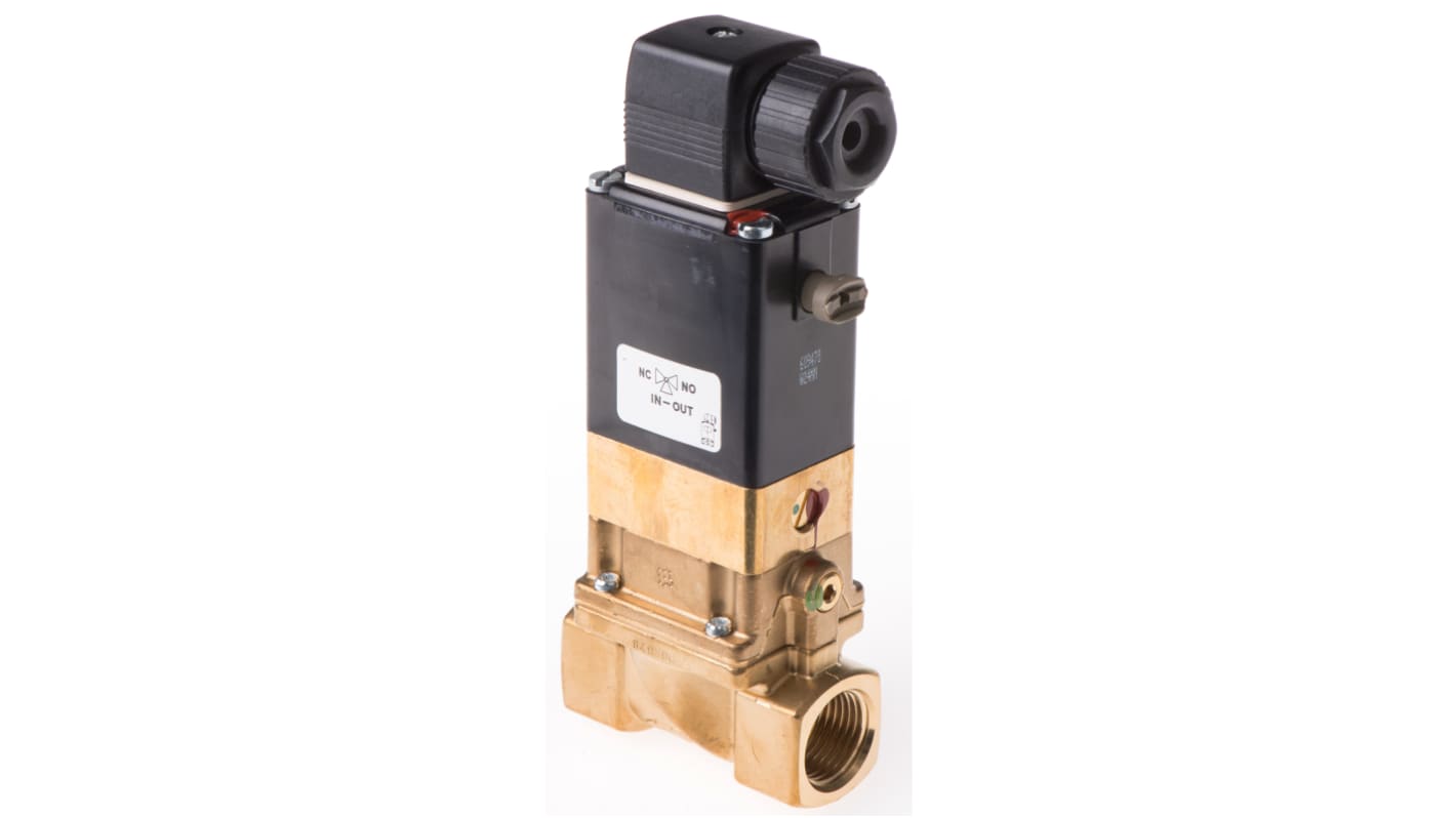 Burkert Solenoid Valve 134430, 2 port(s) , NC, 24 V dc, 1/2in