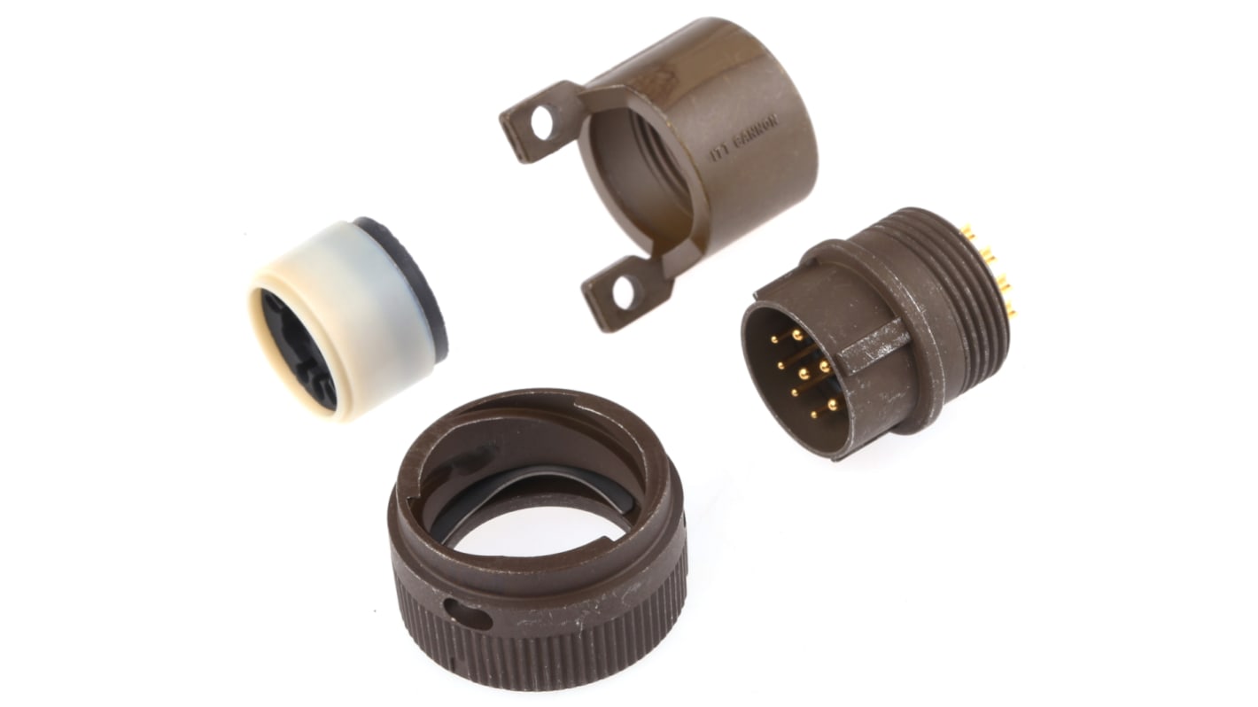 ITT Cannon, KPT 12 Way Cable Mount MIL Spec Circular Connector Plug, Pin Contacts,Shell Size 14, Bayonet Coupling