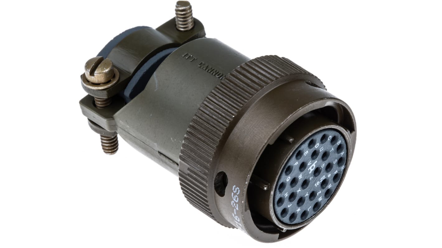 ITT Cannon, KPT, Copper Alloy 26 Way Cable Mount MIL Spec Circular Connector Plug, Socket Contacts,Shell Size 16,