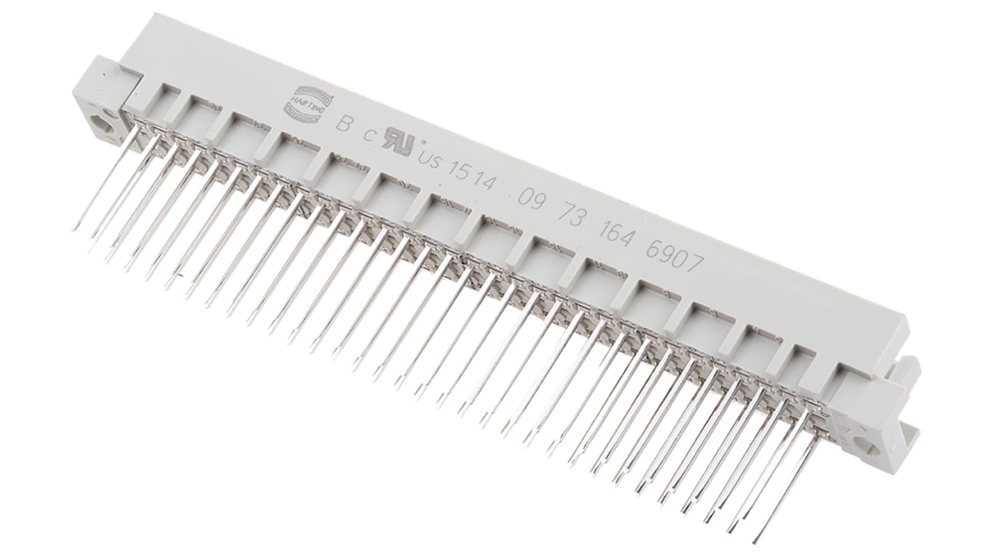 HARTING C2 DIN 41612-Steckverbinder Stecker Gerade, 64-polig / 2-reihig, Raster 2.54mm, Wire Wrap Durchsteckmontage