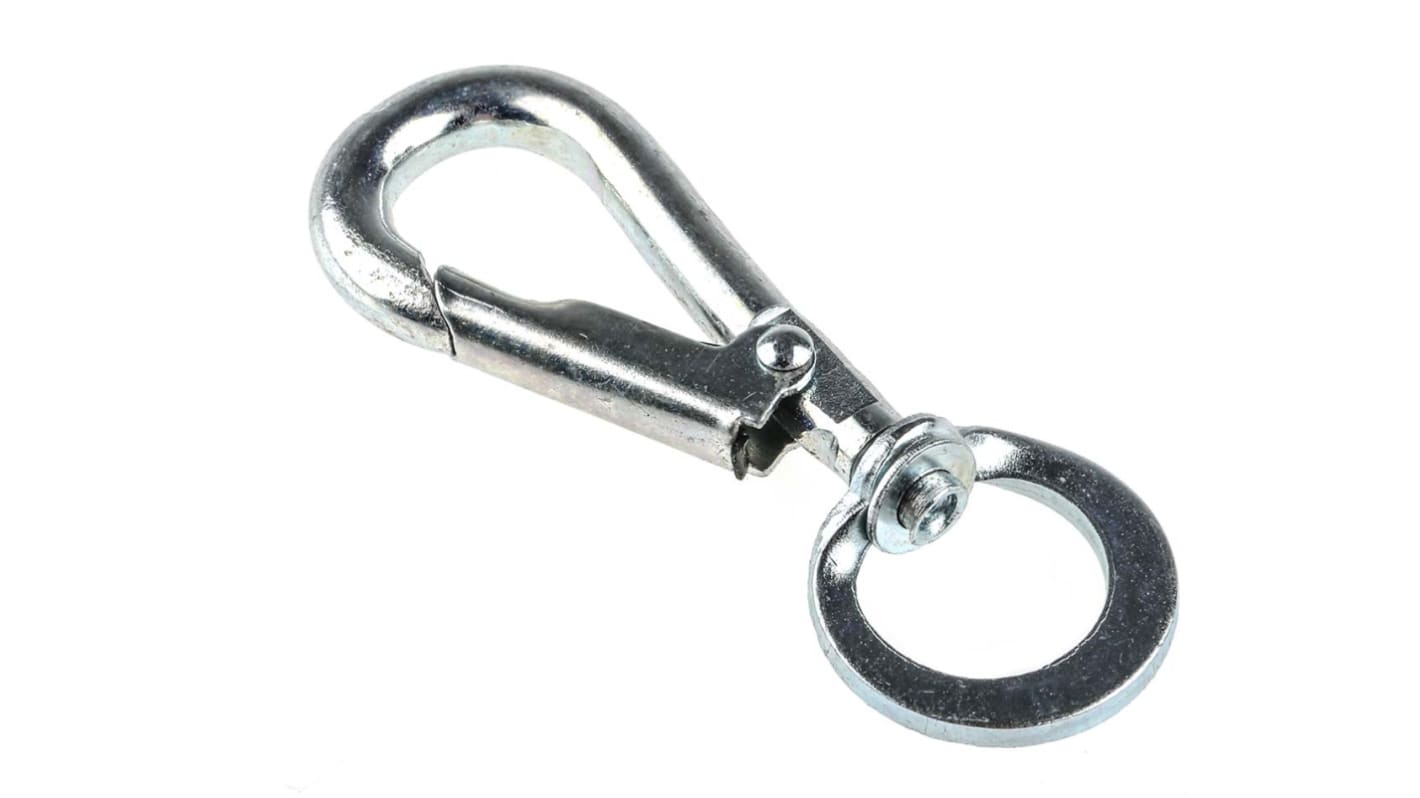 RS PRO Zinc Plated Steel Swivel Spring Hook