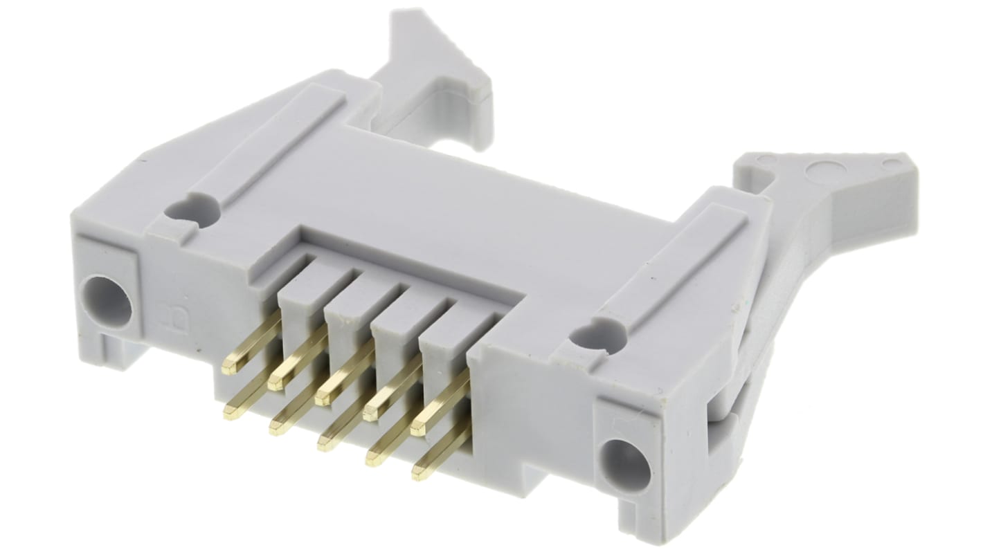 RS PRO Leiterplatten-Stiftleiste Stecker Gerade, 10-polig, Raster 2.54mm, Lötanschluss-Anschluss, 1A, Ummantelt