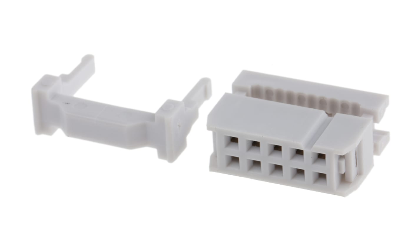RS PRO IDC连接器, 母座, 10p, 2.54mm间距, 2排, 电缆安装, IDC端接, 直向