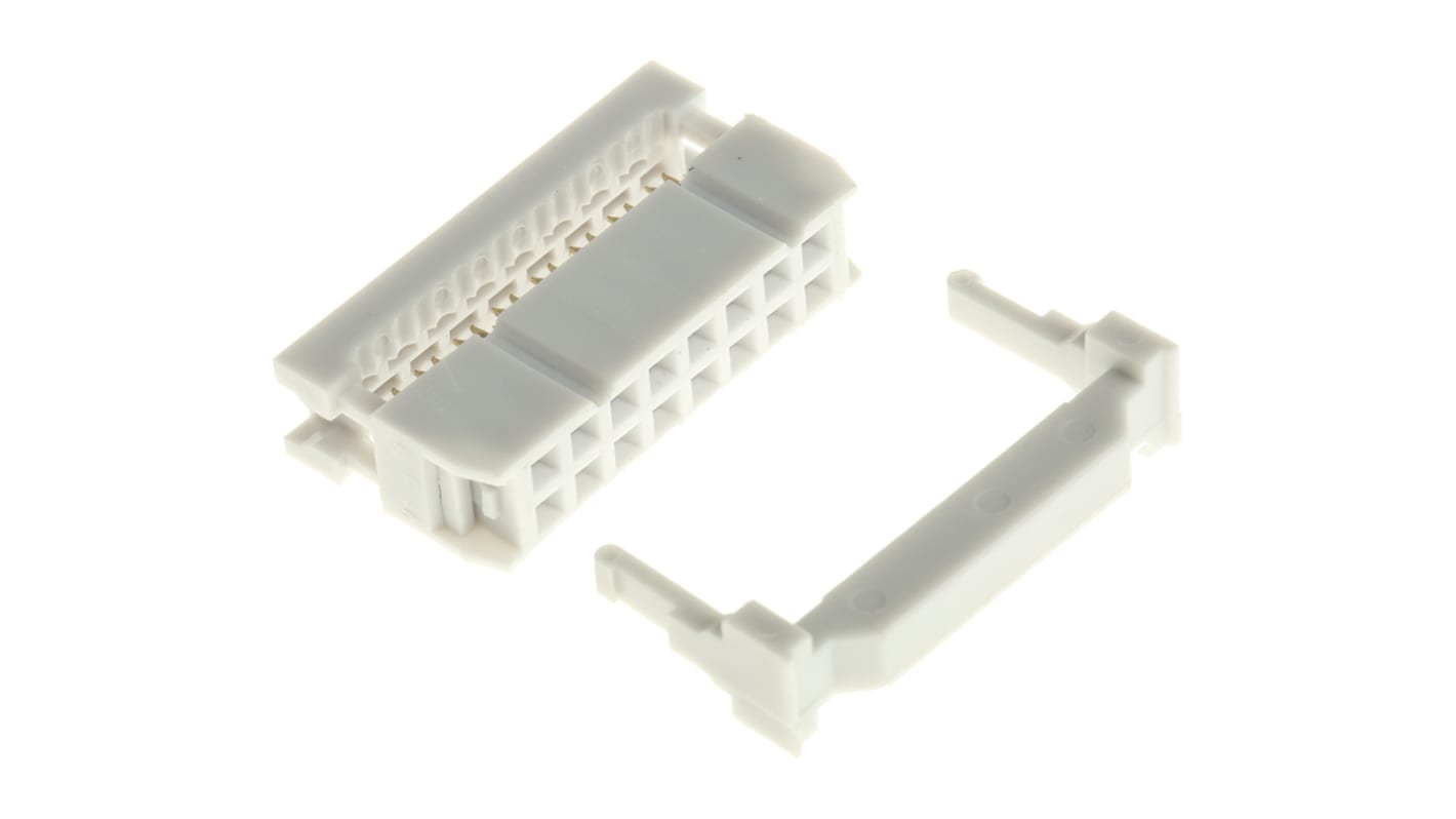 RS PRO IDC连接器, 母座, 16p, 2.54mm间距, 2排, 电缆安装, IDC端接, 直向