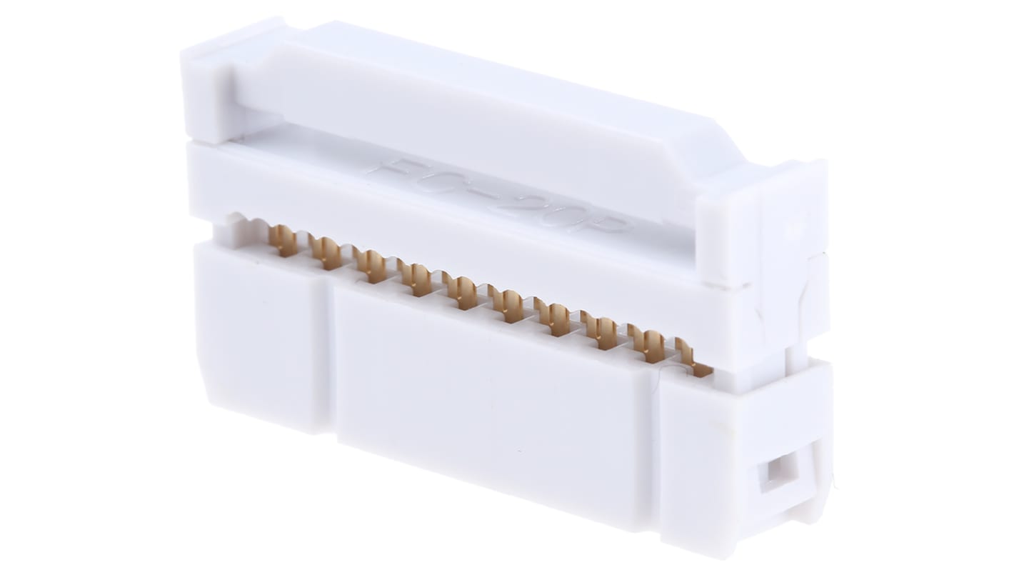 RS PRO IDC连接器, 母座, 20p, 2.54mm间距, 电缆安装, IDC端接, 直向