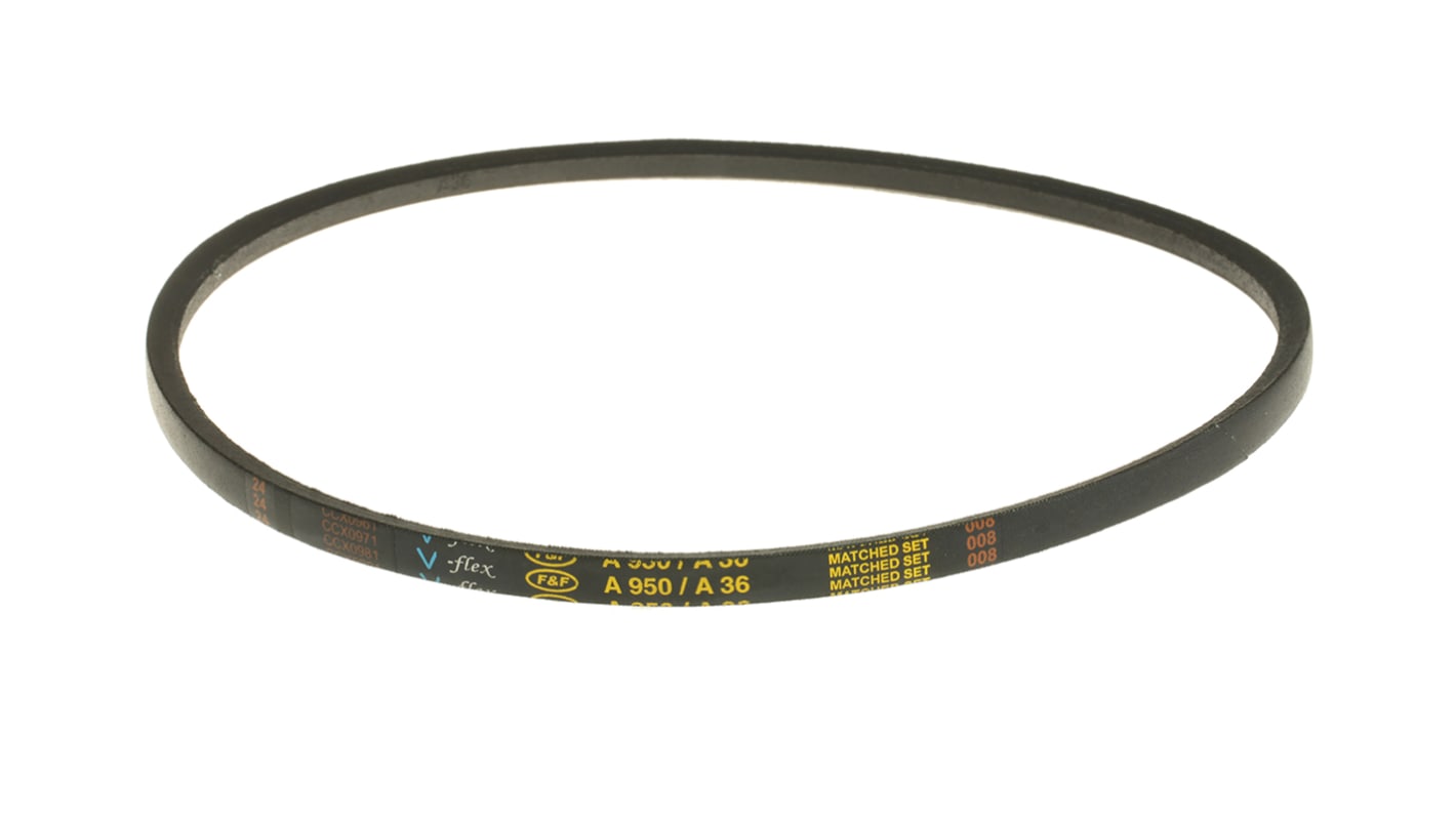 RS PRO A型传动皮带, 914mm长, 8mm高, 13mm顶宽, PET, 橡胶制