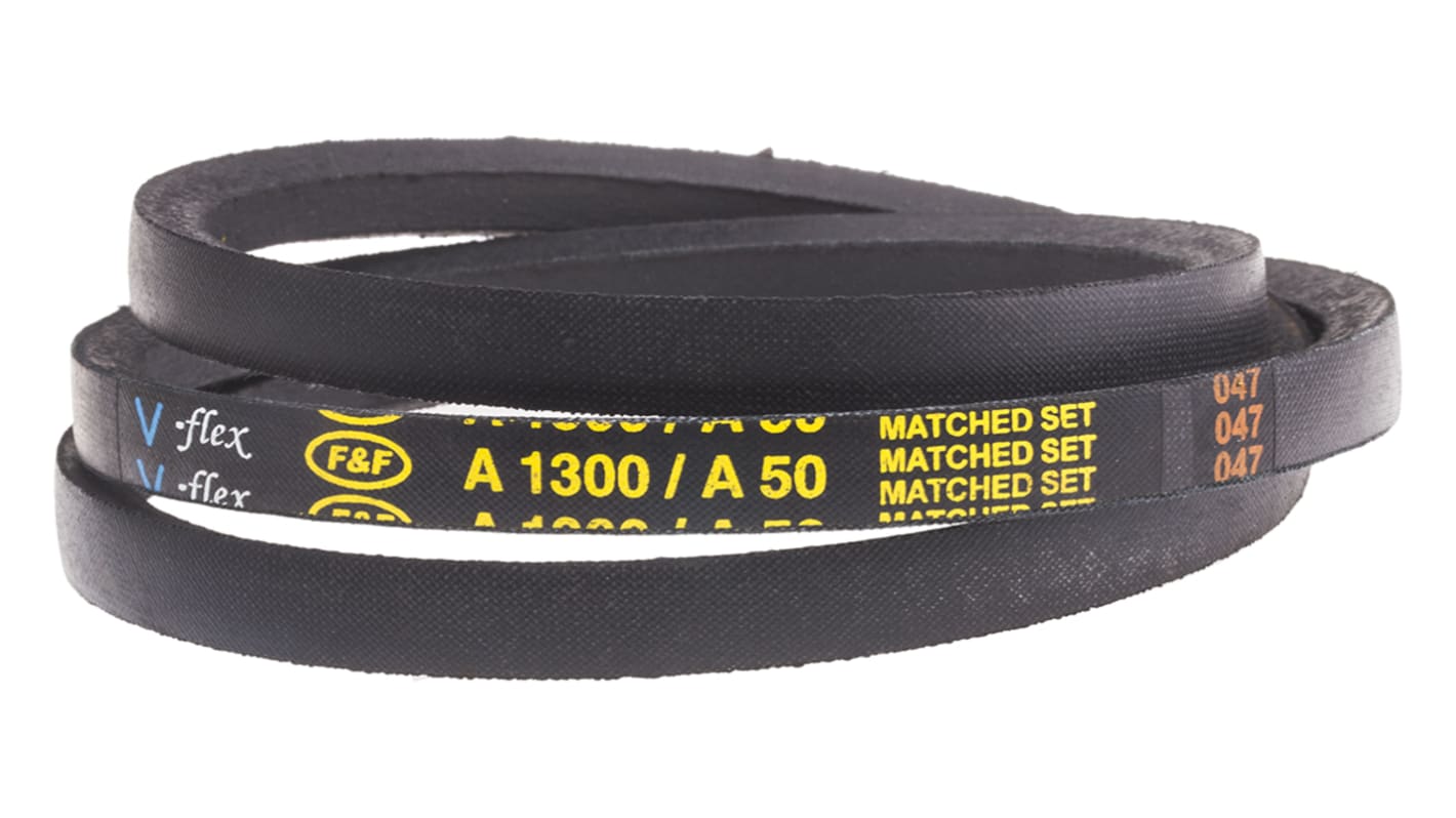 RS PRO PET, Gummi Antriebsriemen, A-Profil 13mm x 8mm x 1270mm, Scheiben-Ø 80mm