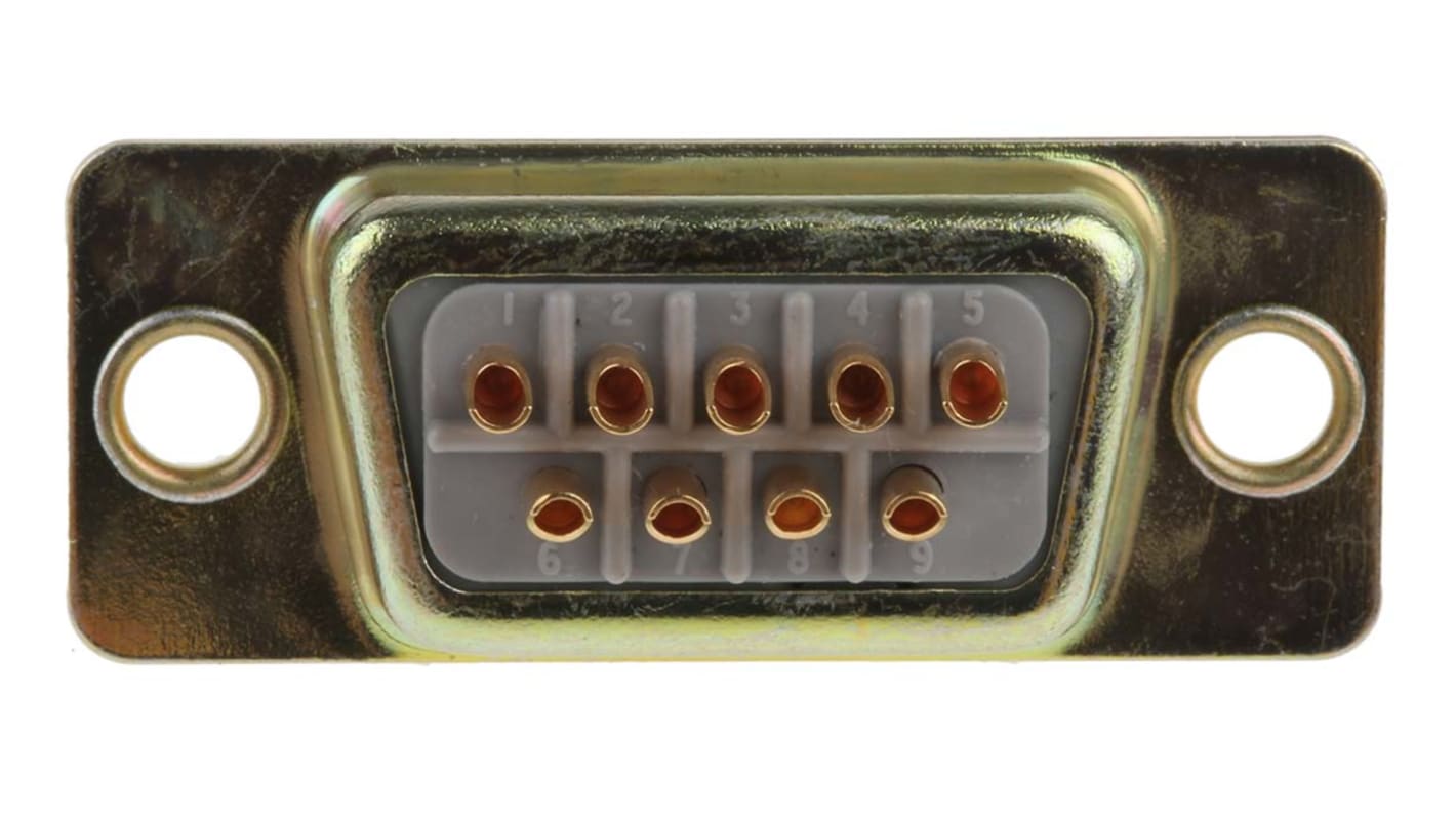 Conector D-sub RS PRO, Recto D-Sub estándar, Montaje en Panel Mount, Hembra, Terminación Soldador E, 700.0 V., 5.0A