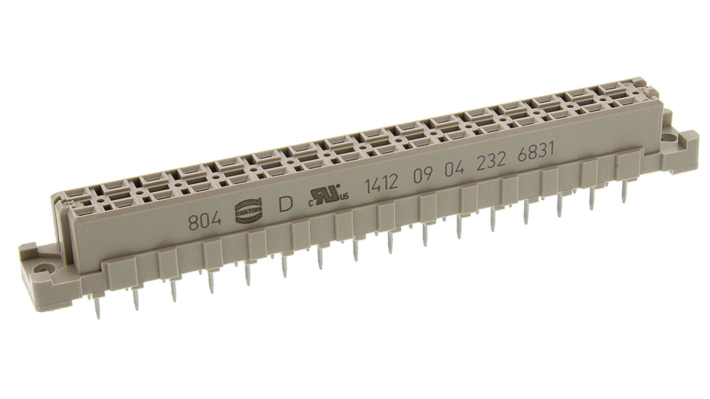 Harting 32 Way 5.08mm Pitch, Type D Class C2, 2 Row, Straight DIN 41612 Connector, Socket