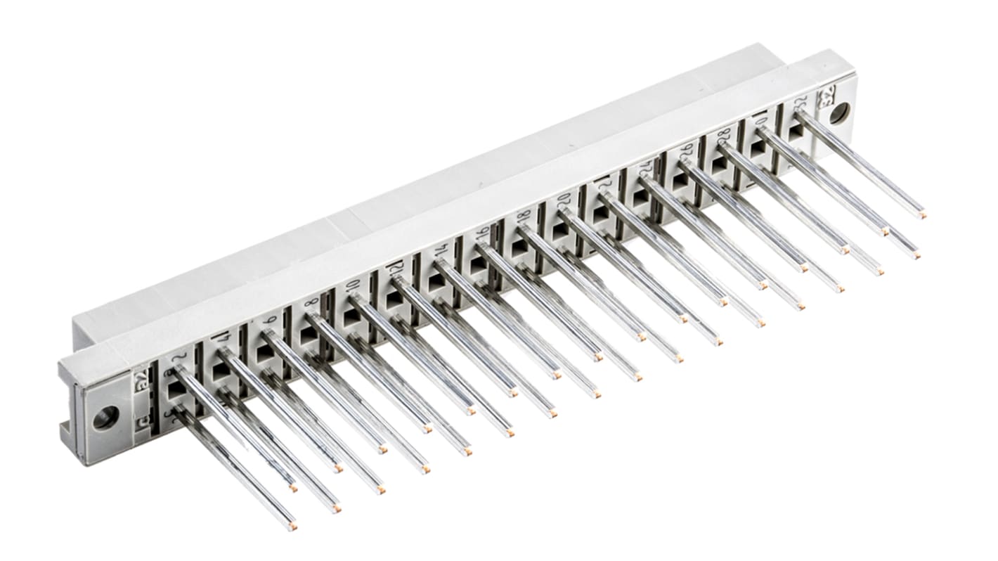 Connettore DIN 41612 HARTING Femmina, Ad angolo diritto, 32 vie 2 file, terminazione Wire Wrap