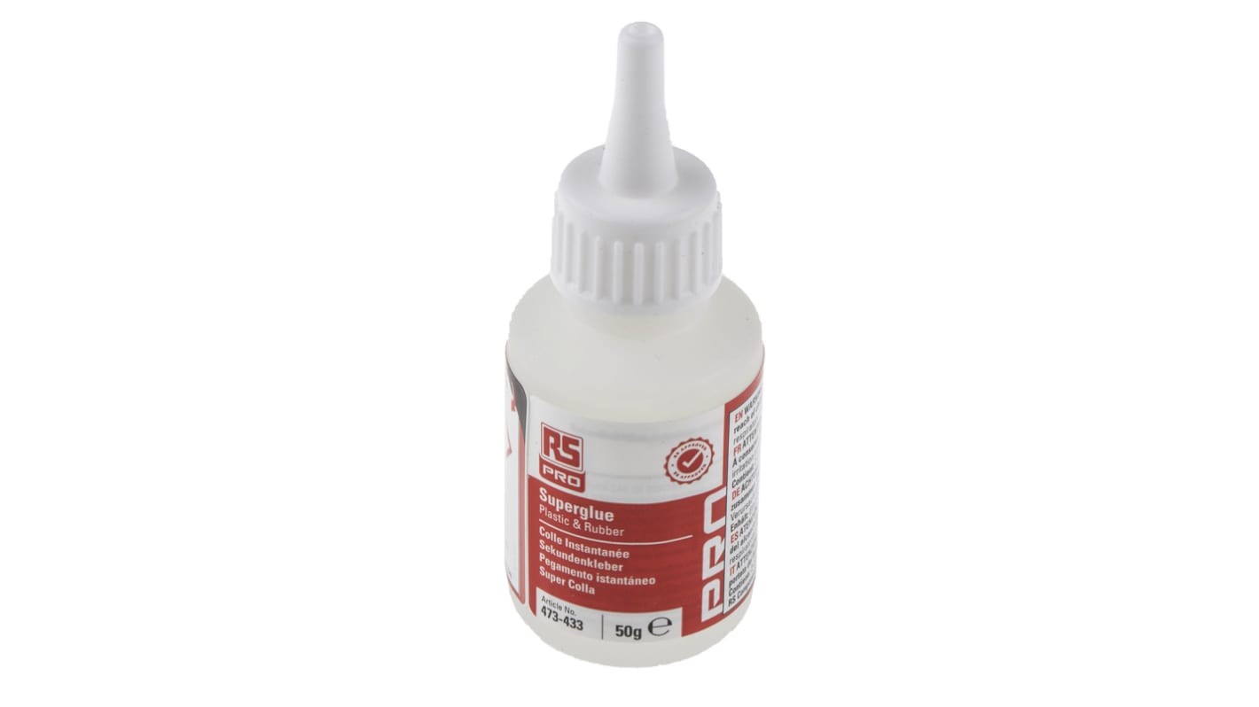 RS PRO Cyanoacrylate 50 g, Transparent