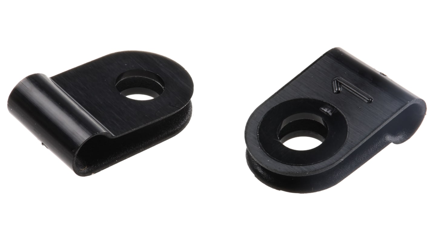 HellermannTyton 3.2mm Black, Polyamide P Clip